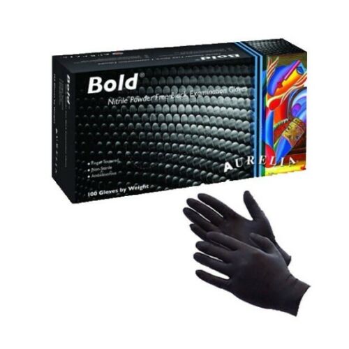 Black Nitrile Gloves, Powder-Free, Textured, Thickness 5mil  / Qty 100