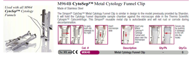 Simport M964B - Cytoclip Metal Funnel Clip / Qty 6